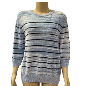 Rabe Multi-Tonal Blue Stripe Knit Sweater